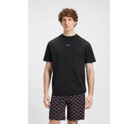 HUGO T-shirt de pyjama Relaxed en coton à imprimé logoté - Style SPLIT LOGO_T-SHIRT, 50544185 Noir XL