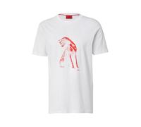 HUGO T-Shirt 'Didug' rouge / blanc, Taille XXL