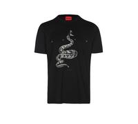 HUGO T-Shirt 'Discorb' gris foncé / vert clair / noir, Taille XL