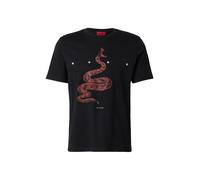 HUGO T-Shirt 'Discorb' rouge clair / noir / blanc, Taille L