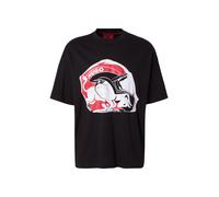 HUGO T-Shirt 'Dit_RB' rouge / noir / blanc, Taille XL