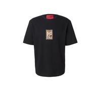 HUGO T-shirt en jersey de coton avec badge brodé - Style Dobul, 50558407 Noir M