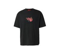HUGO T-Shirt 'Domans' opal / noisette / rouge clair / noir, Taille M