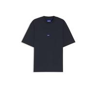 Hugo T-shirt Nieros en jersey de coton avec patch logoté, Bleu foncé M