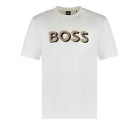 Hugo - T-shirt en coton avec logo contrasté - Homme - Tops - Blanc - Taille: M