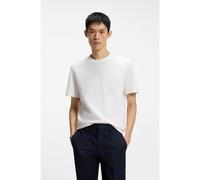 HUGO T-shirt en coton mélangé à effet froissé - Style Deno, 50564645 Naturel XL