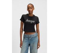 HUGO T-shirt en coton orné d’un motif artistique - Style Dalia_B_2, 50545062 Noir M