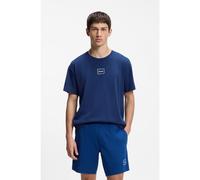 HUGO T-shirt en coton stretch à logo imprimé - Style Laze T-Shirt, 50525236 Bleu L