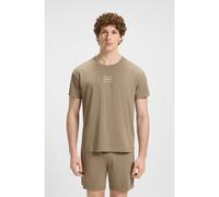 HUGO T-shirt en coton stretch à logo imprimé - Style Laze T-Shirt, 50525236 Marron S