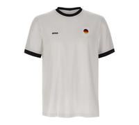 Hugo - T-shirt en coton stretch avec drapeau du pays et logo - Homme - Tops - Blanc - Taille: M