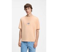 HUGO T-shirt en jersey de coton à étiquette logo de style utilitaire - Style Nromo, 50557813 Orange clair L