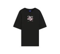 HUGO T-shirt en jersey de coton à imprimé graphique - Style Oversized Tee_B_15, 50566578 Noir M
