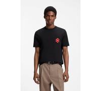 HUGO T-shirt en jersey de coton à imprimé jetons de poker - Style Datril, 50570446 Noir S