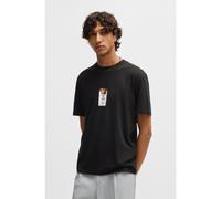 HUGO T-shirt en jersey de coton à imprimé paquet de cigarettes - Style Dilesses, 50530683 Noir S
