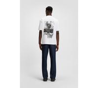 HUGO T-shirt en jersey de coton à logo artistique - Style Nieros_HD_002, 50562563 Blanc XXL