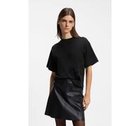 HUGO T-shirt en jersey de coton à logo brodé grand format - Style Duslant, 50570677 Noir S