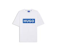 HUGO T-Shirt 'Nico' bleu / blanc, Taille M
