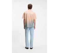 HUGO T-shirt en jersey de coton à logo teint par immersion - Style Nalono_F, 50560732 Orange clair L