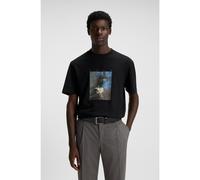 HUGO T-shirt en jersey de coton à motif ballerine artistique - Style Dabolos, 50545995 Noir XS