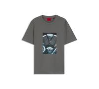 HUGO T-shirt en jersey de coton à motif inspiré des motards - Style Dostino, 50557674 Gris sombre XL