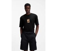 HUGO T-shirt en jersey de coton avec badge brodé - Style Dobul, 50558407 Noir XL