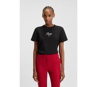 HUGO T-shirt en jersey de coton avec détails à imprimé brillant - Style Destrel_3, 50550117 Noir L