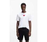 HUGO T-shirt en jersey de coton avec étiquette logo - Style Diragolino212, 50447978 Blanc S