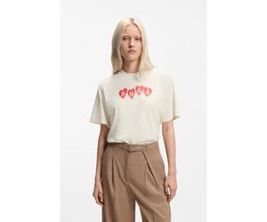 HUGO T-shirt en jersey de coton avec logo cœur - Style Vintage Tee_22, 50561164 Blanc M