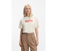 HUGO T-shirt en jersey de coton avec logo cœur - Style Vintage Tee_22, 50561164 Naturel L