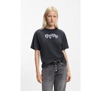 HUGO T-shirt en jersey de coton avec logo cœur - Style Vintage Tee_22, 50561164 Noir M