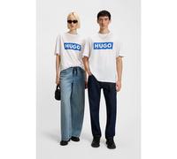 HUGO T-shirt en jersey de coton avec logo imprimé - Style Nico, 50522376 Blanc XS