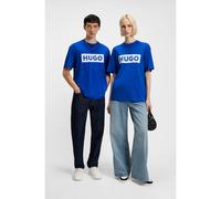 HUGO T-shirt en jersey de coton avec logo imprimé - Style Nico, 50522376 Bleu L