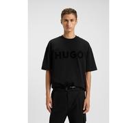 HUGO T-shirt en jersey de coton avec logo réfléchissant - Style Dinkee, 50525765 Noir M