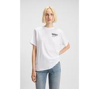 HUGO T-shirt en jersey de coton avec motif artistique en strass - Style Vintage Tee_18, 50550148 Blanc M