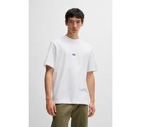 HUGO T-shirt en jersey de coton avec patch logo - Style Nieros, 50509991 Blanc XS