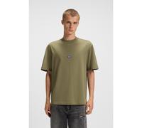 HUGO T-shirt en jersey de coton avec patch logo - Style Nieros, 50509991 Olive XS