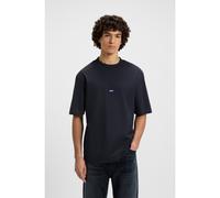 HUGO T-shirt en jersey de coton avec patch logoté bleu - Style Nieros, 50509991 Bleu foncé L