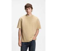 HUGO T-shirt en jersey de coton avec patch logoté bleu - Style Nuwaffle, 50534434 Beige S