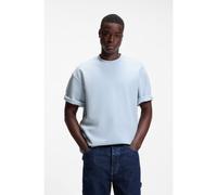 HUGO T-shirt en jersey de coton avec patch logoté bleu - Style Nuwaffle, 50534434 bleu clair XXL