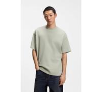 HUGO T-shirt en jersey de coton avec patch logoté bleu - Style Nuwaffle, 50534434 Chaux XS