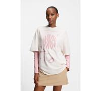 HUGO T-shirt en jersey de coton - Style Oversized_Tee_B_8, 50554005 Naturel XS