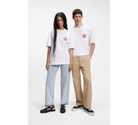 HUGO T-shirt en jersey unisexe de coton avec logo cœur - Style Nalentinio, 50562727 Blanc XXL