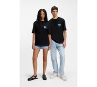 HUGO T-shirt en jersey unisexe de coton avec logo cœur - Style Nalentinio, 50562727 Noir M