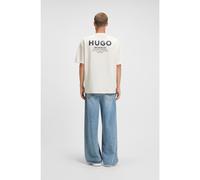HUGO T-shirt Loose en coton avec logo artistique au dos - Style Nalono, 50509776 Blanc XL