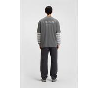 HUGO T-shirt Loose en coton avec logo artistique au dos - Style Nalono, 50509776 Gris XS