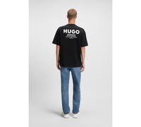 HUGO T-shirt Loose en coton avec logo artistique au dos - Style Nalono, 50509776 Noir L