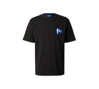 HUGO T-Shirt 'Nalentinio' bleu roi / noir / blanc, Taille S