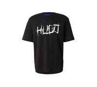 HUGO T-shirt en jersey de coton à logo artistique - Style Namerix, 50554350 Noir S