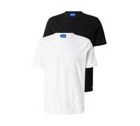 HUGO T-Shirt 'Naolo' bleu / noir / blanc, Taille S