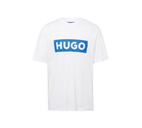 HUGO T-Shirt 'Nico' bleu / blanc, Taille M